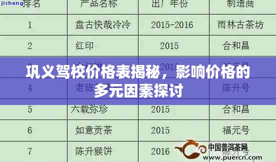 巩义驾校价格表揭秘，影响价格的多元因素探讨