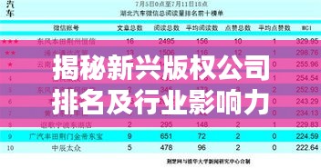 揭秘新兴版权公司排名及行业影响力榜单