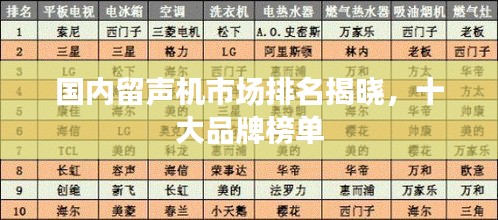 国内留声机市场排名揭晓，十大品牌榜单