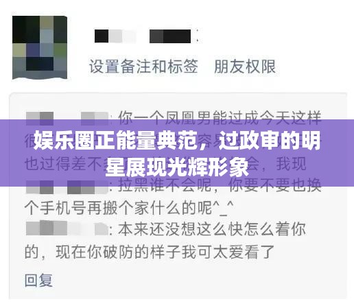 娱乐圈正能量典范，过政审的明星展现光辉形象