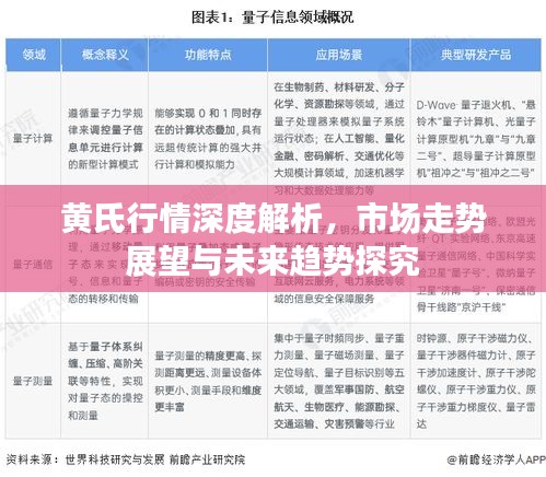 黄氏行情深度解析，市场走势展望与未来趋势探究