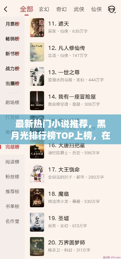 最新热门小说推荐，黑月光排行榜TOP上榜，在线阅读火热开启！