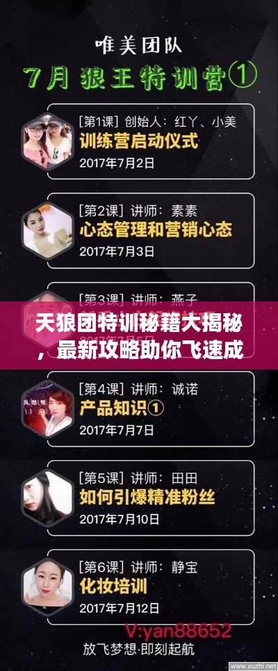 天狼团特训秘籍大揭秘，最新攻略助你飞速成长！