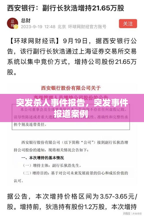 突发杀人事件报告，突发事件报道案例 
