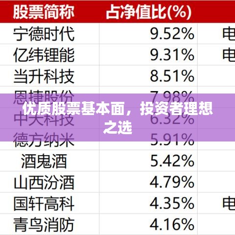 优质股票基本面，投资者理想之选