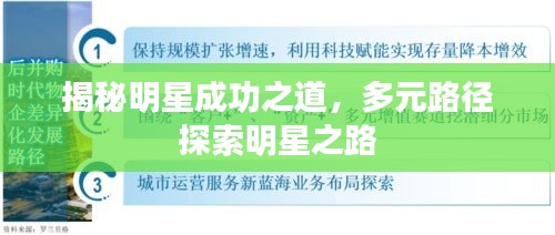 揭秘明星成功之道，多元路径探索明星之路