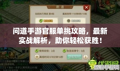 问道手游官服单挑攻略，最新实战解析，助你轻松获胜！