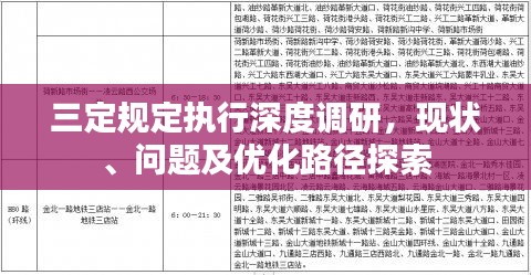 三定规定执行深度调研，现状、问题及优化路径探索