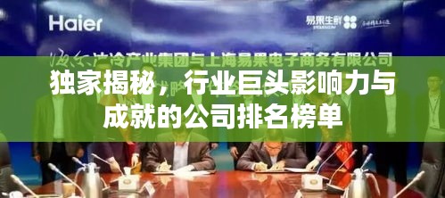 独家揭秘，行业巨头影响力与成就的公司排名榜单
