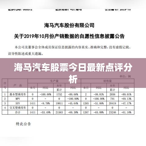 海马汽车股票今日最新点评分析