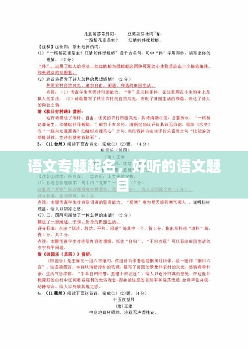 语文专题起名，好听的语文题目 