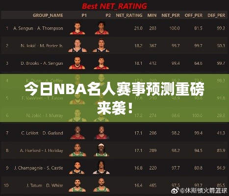 今日NBA名人赛事预测重磅来袭！