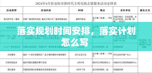 落实规划时间安排，落实计划怎么写 
