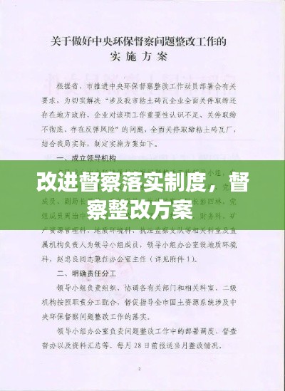改进督察落实制度，督察整改方案 