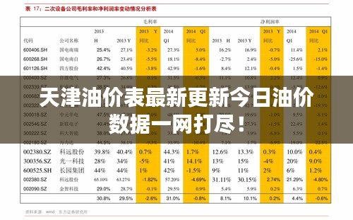 天津油价表最新更新今日油价数据一网打尽！
